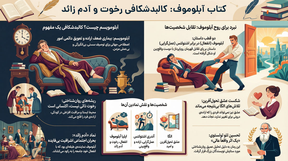 انفوگرافیک کتاب آبلوموف