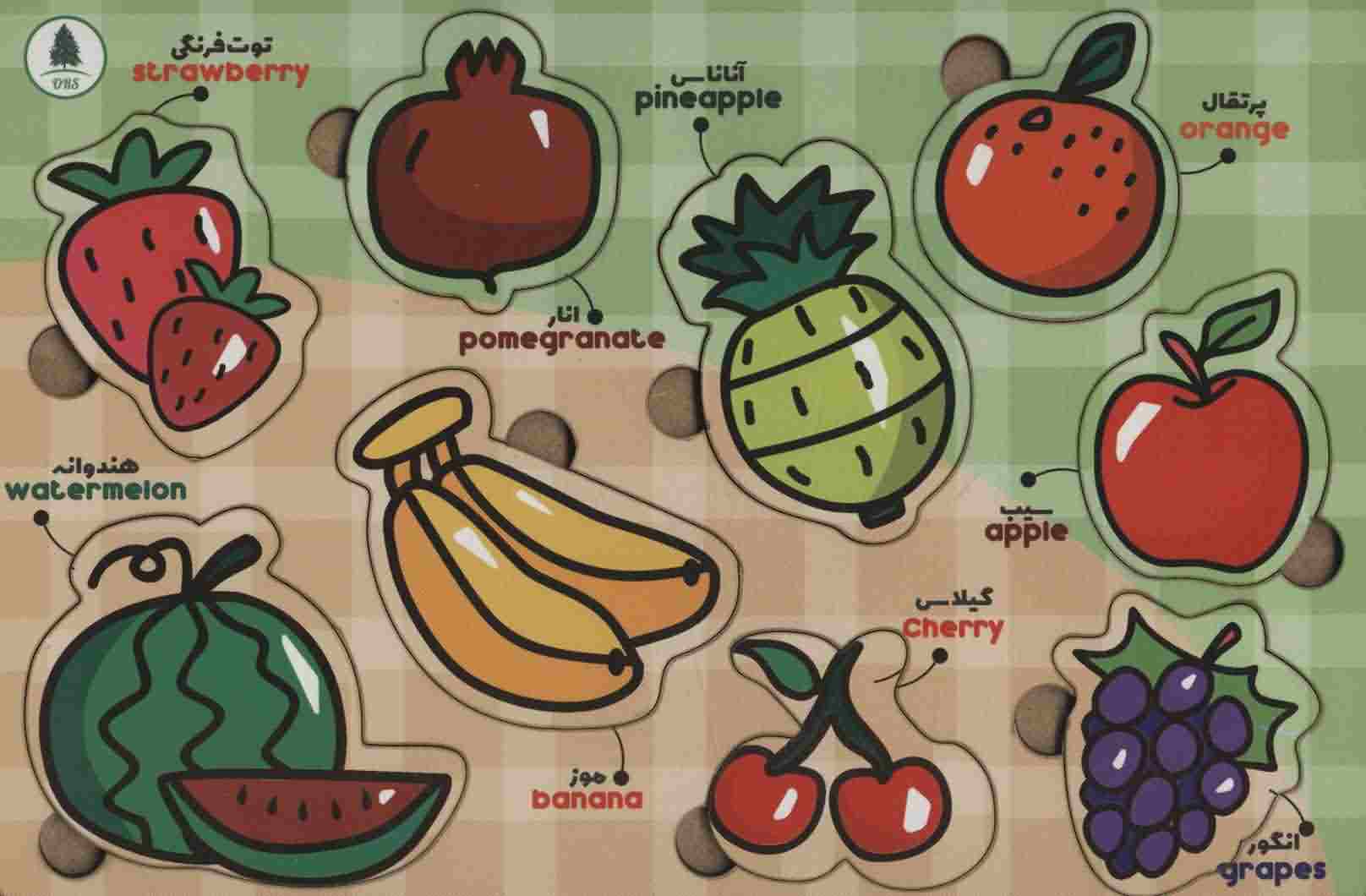 پازل چوبی آشنایی با میوه (9 تکه)