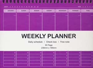 دفتر برنامه ریزی هفتگی (WEEKLY PLANNER)  (کد 148)  (سیمی)