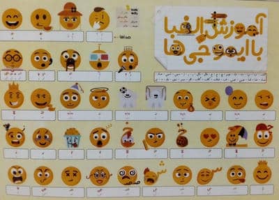 آموزش الفبا با ایموجی ها به همراه ترکیب صامت ها و مصوت ها