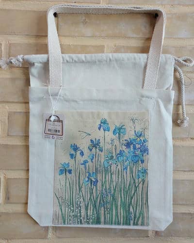 کیف پارچه ای جیب دار (طرح گل زنبق  کد 2116)