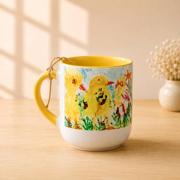 ماگ انحنادار طرح جوجه ها (باجعبه)