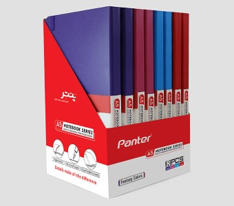 دفتر جلد سخت کش دار A5 NB1716 رنگ های فانتزی پنتر (Panter)