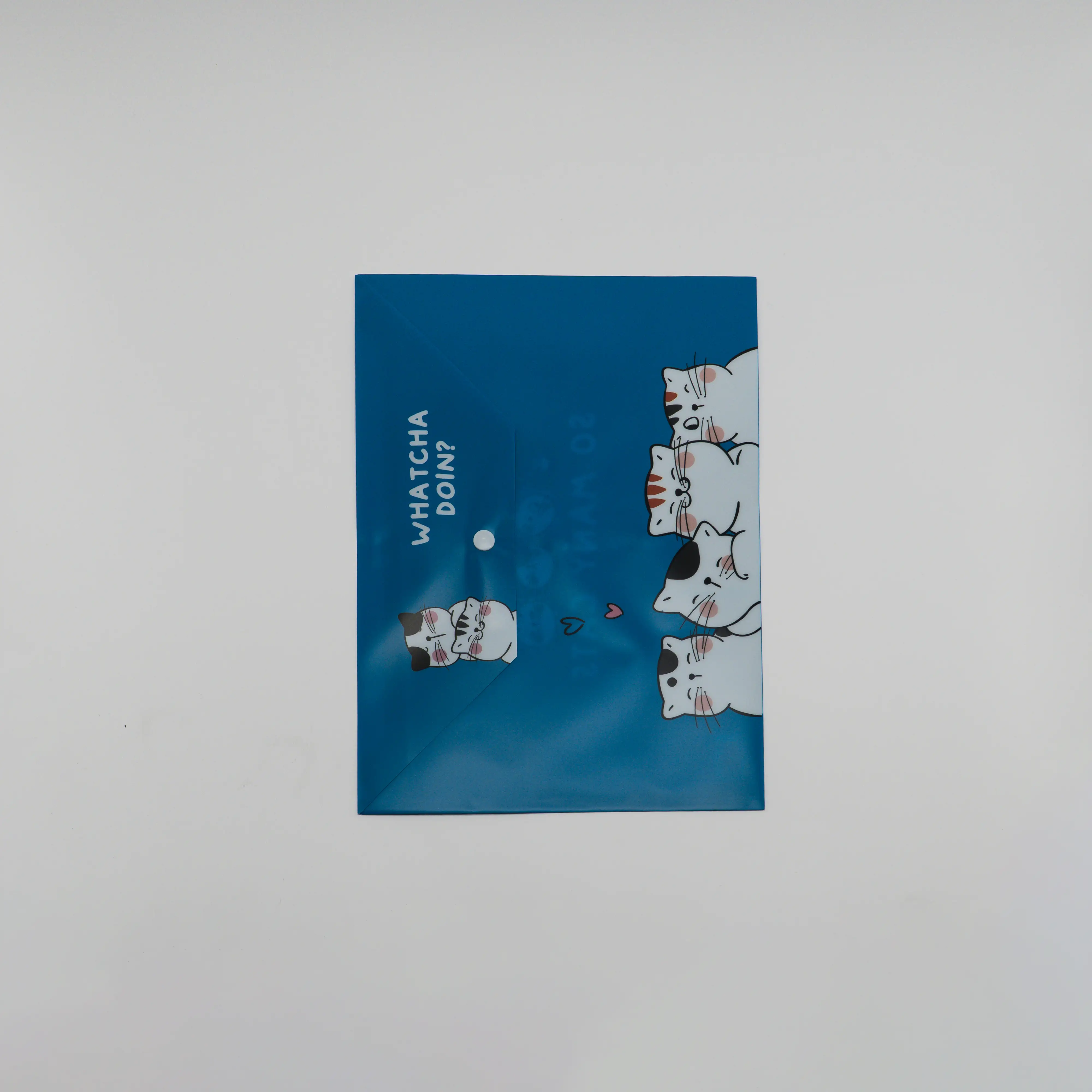 پوشه دکمه دار   سایز A4   چهار طرح گربه 929 رنگ رندوم