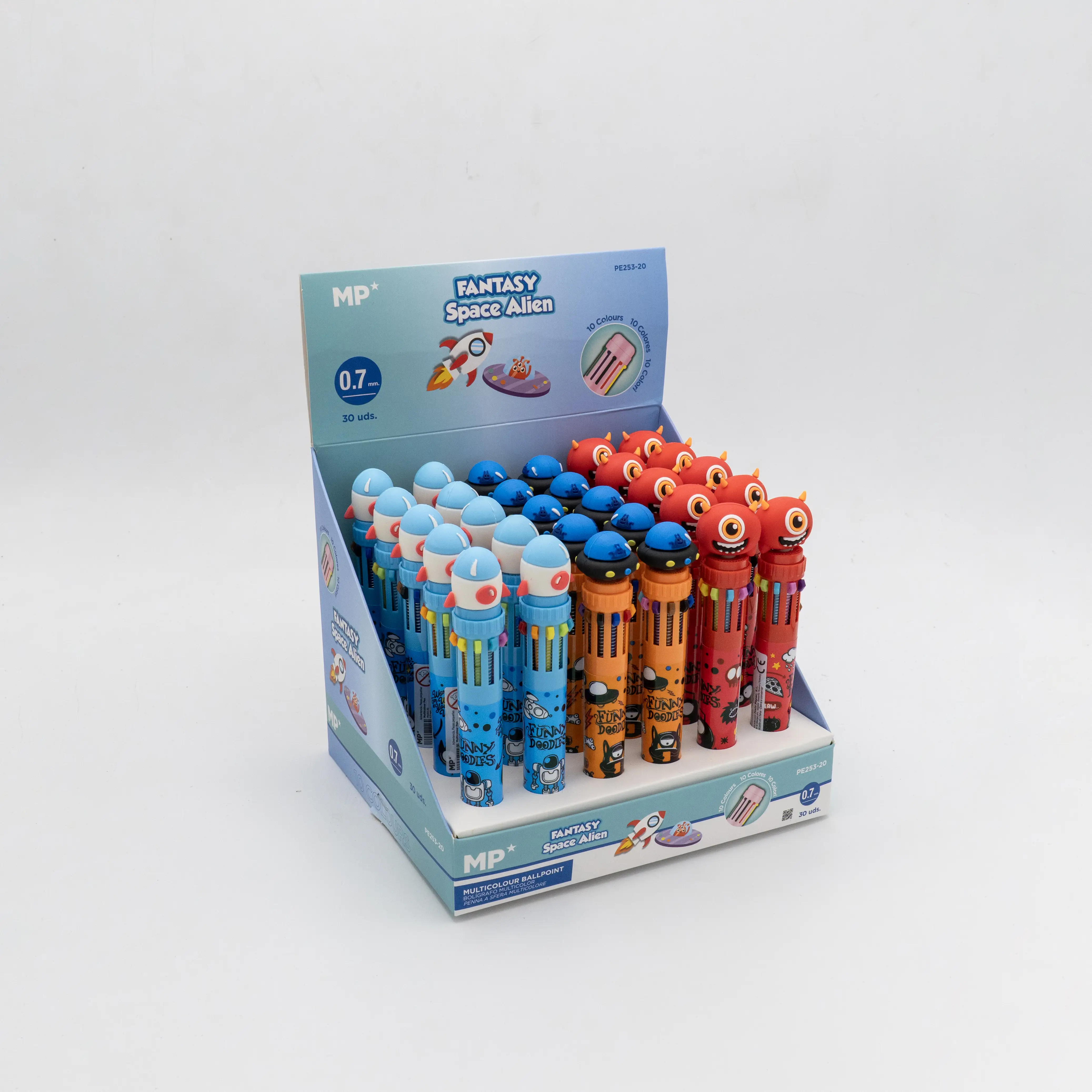 خودکار  فشاری  10 رنگ   طرح موشک  320