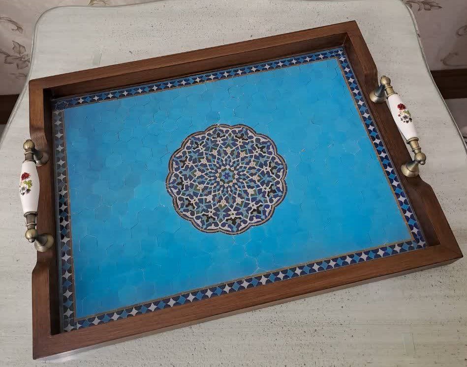سینی دسته سرامیکی حوض نقره