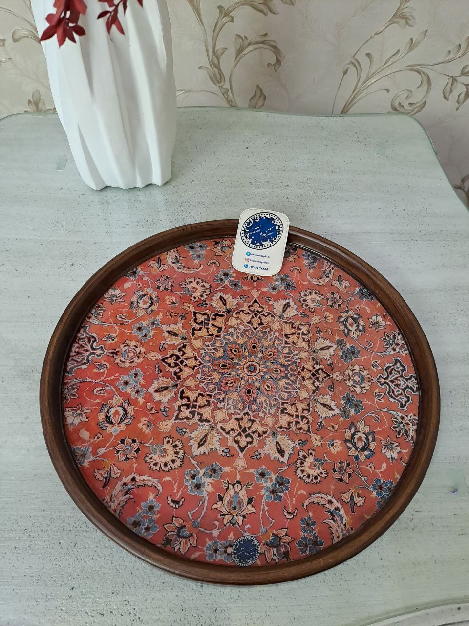 سینی ساده گرد لبه کوتاه (طرح ترنج)