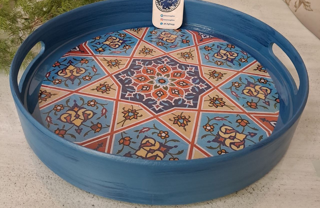 سینی ساده گرد بدنه رنگی