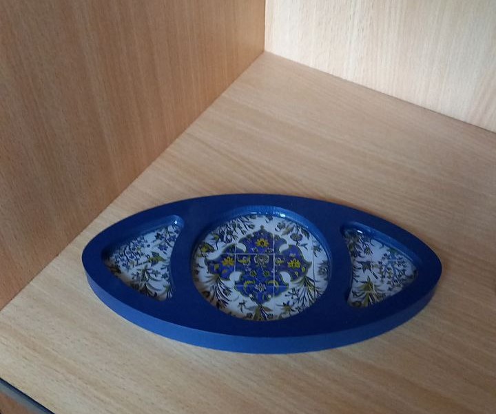سینی بیضی یک نفره (طرح ترمه)	