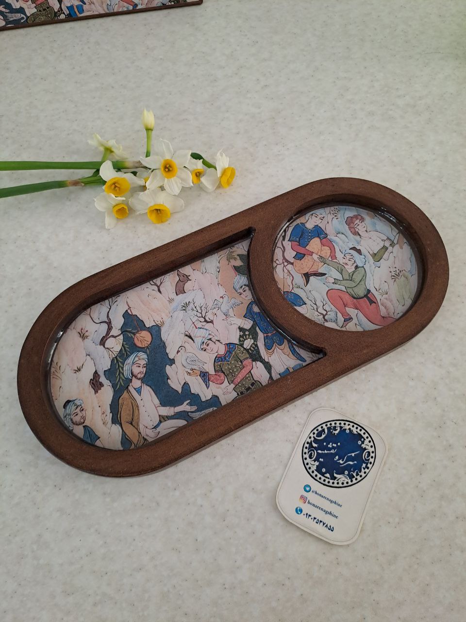 سینی بیضی یک نفره (طرح مینیاتور)	