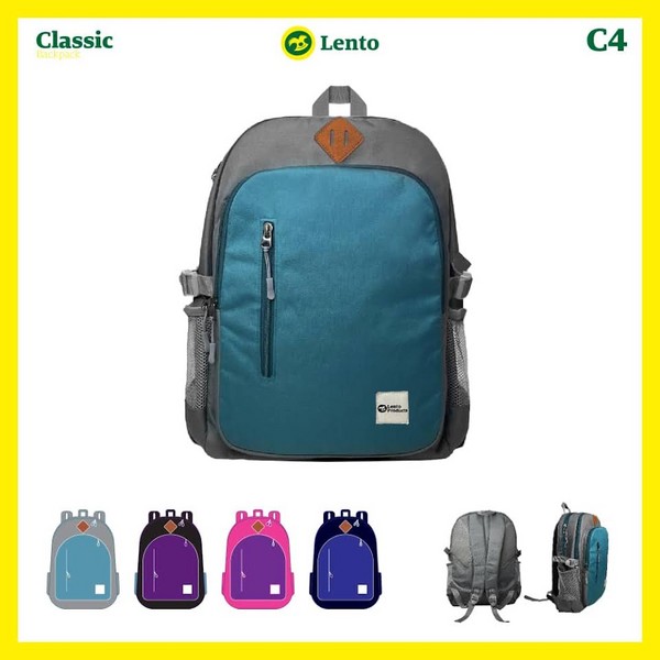کوله پشتی کلاسیک مشکی بنفش (لنتو)