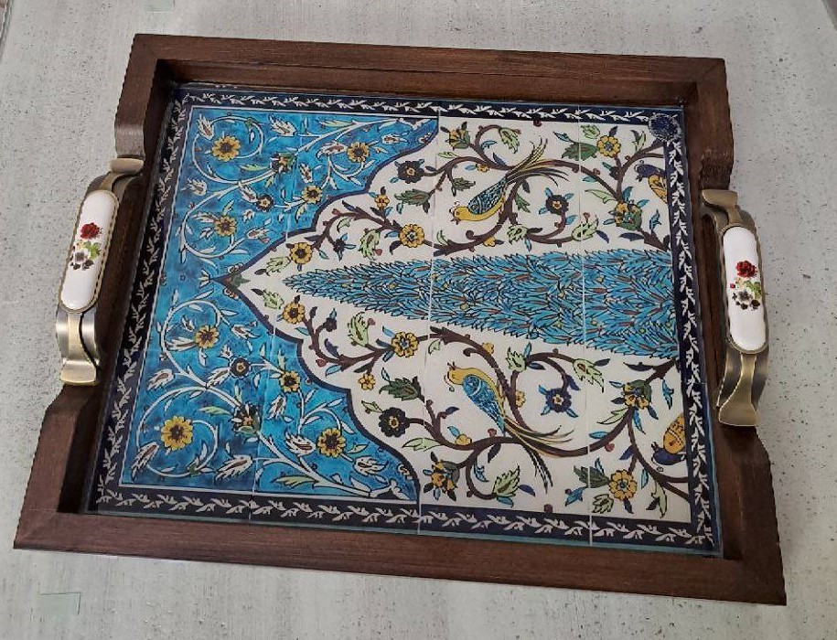 سینی دسته سرامیکی سرو