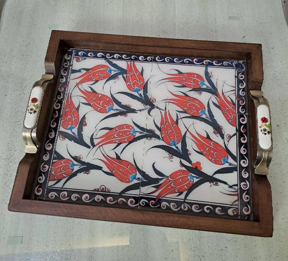 سینی دسته سرامیکی لاله