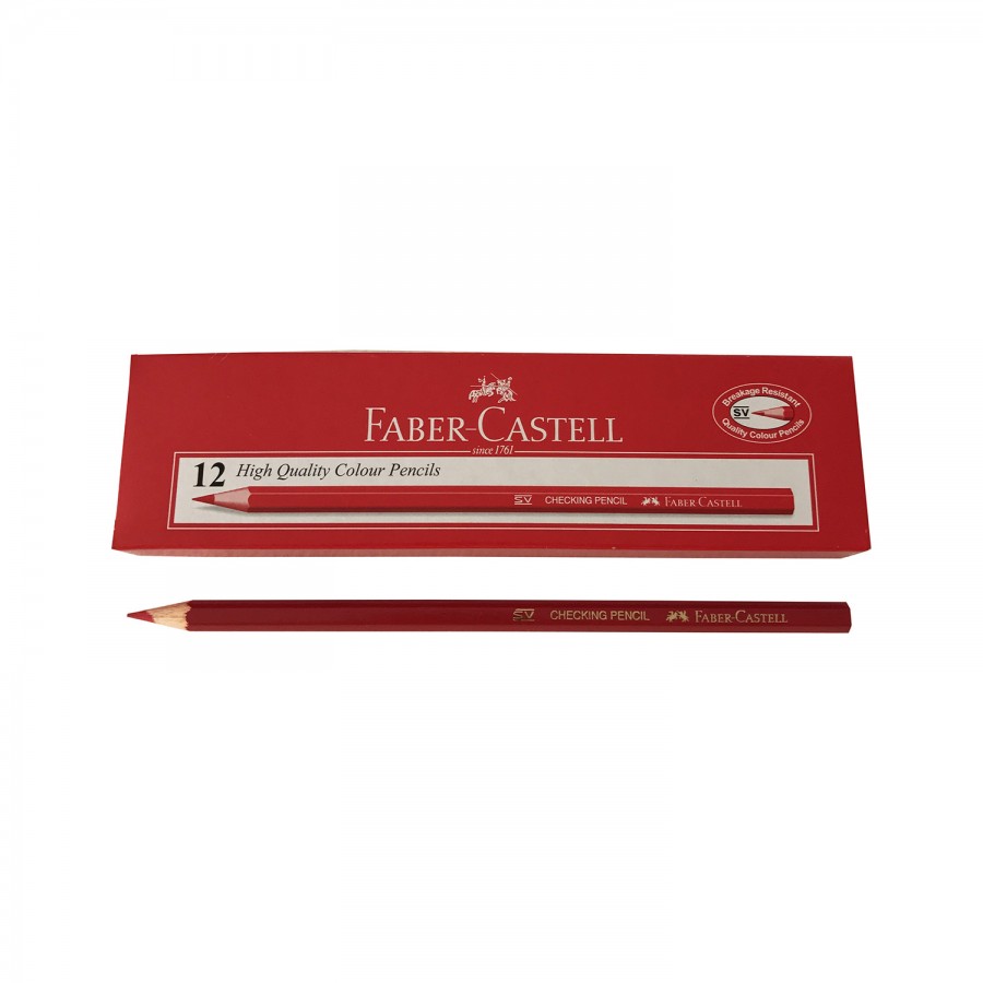 مداد قرمز بدنه 6 وجهی HB بسته 12عددی فابرکاستل (FABER CASTELL)