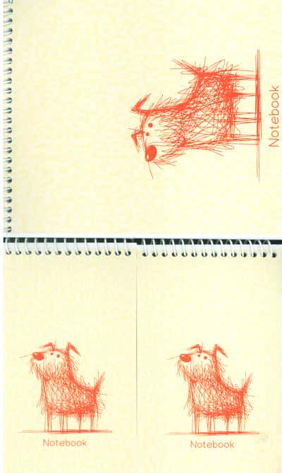 دفترچه فانتزی طرح سگ خط خطی  کد 1244 (3جلدی  سیمی)